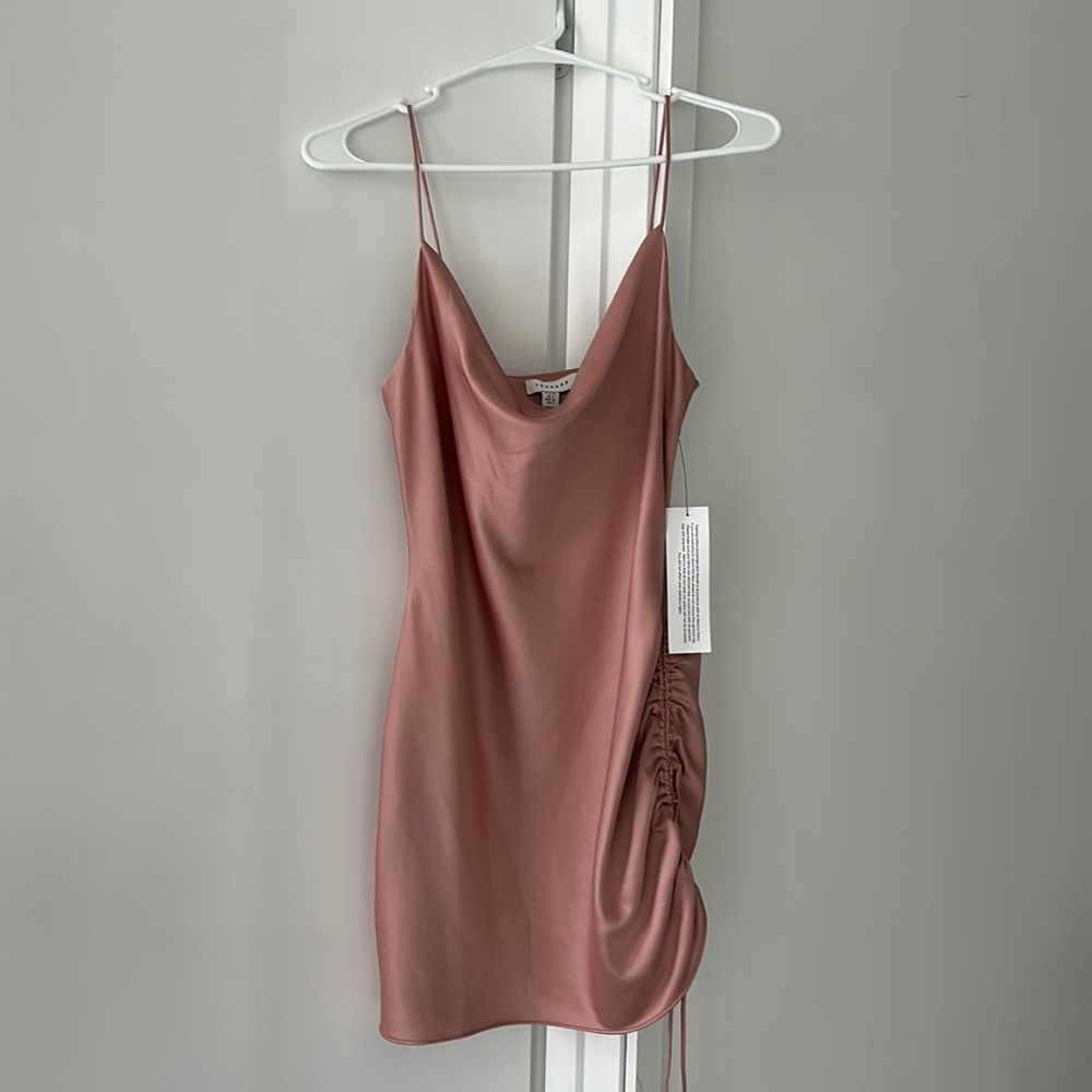 Brand new, unworn Topshop mini silky dress in size 2.
